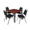Kee Kee Square Table & Chair Set, Wood, Metal, Vinyl Top, Cherry TB3636CHBPBK29BK - alternate 1